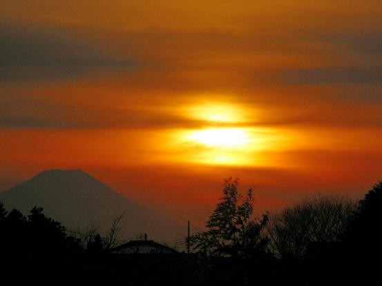富士山に夕日-3.JPG